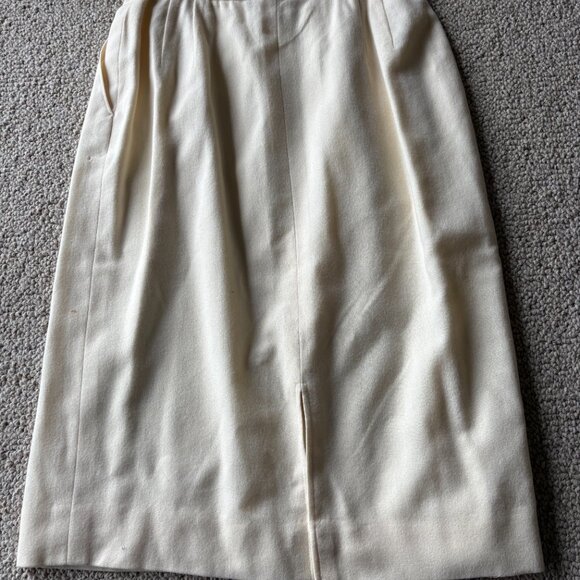 Miss Pendleton 100% Virgin Wool Suit Vintage Academia Skirt Blazer Set 10 Ivory - Picture 13 of 16